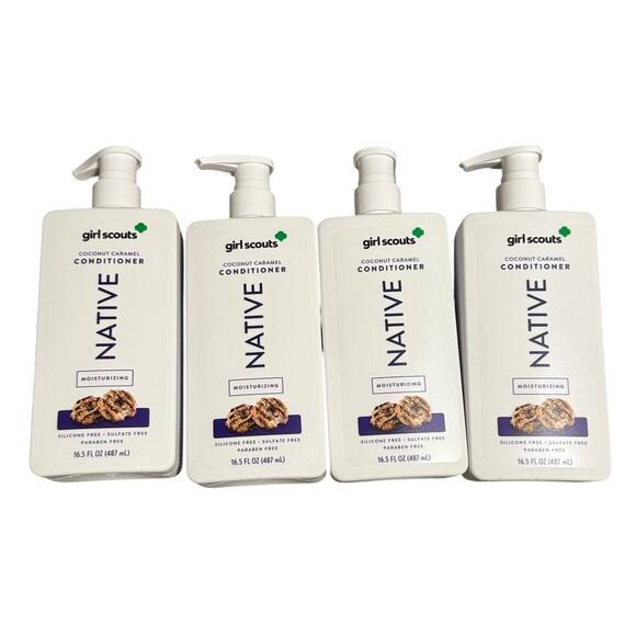 NEW Native Set of 3 Girl Scout Cookies Conditioner COCONUT CARAMEL with‎ Pump - Picture 1 of 3